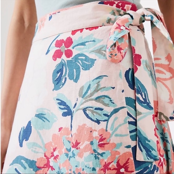 LOFT Floral Wrap Midi Skirt - Picture 3 of 4